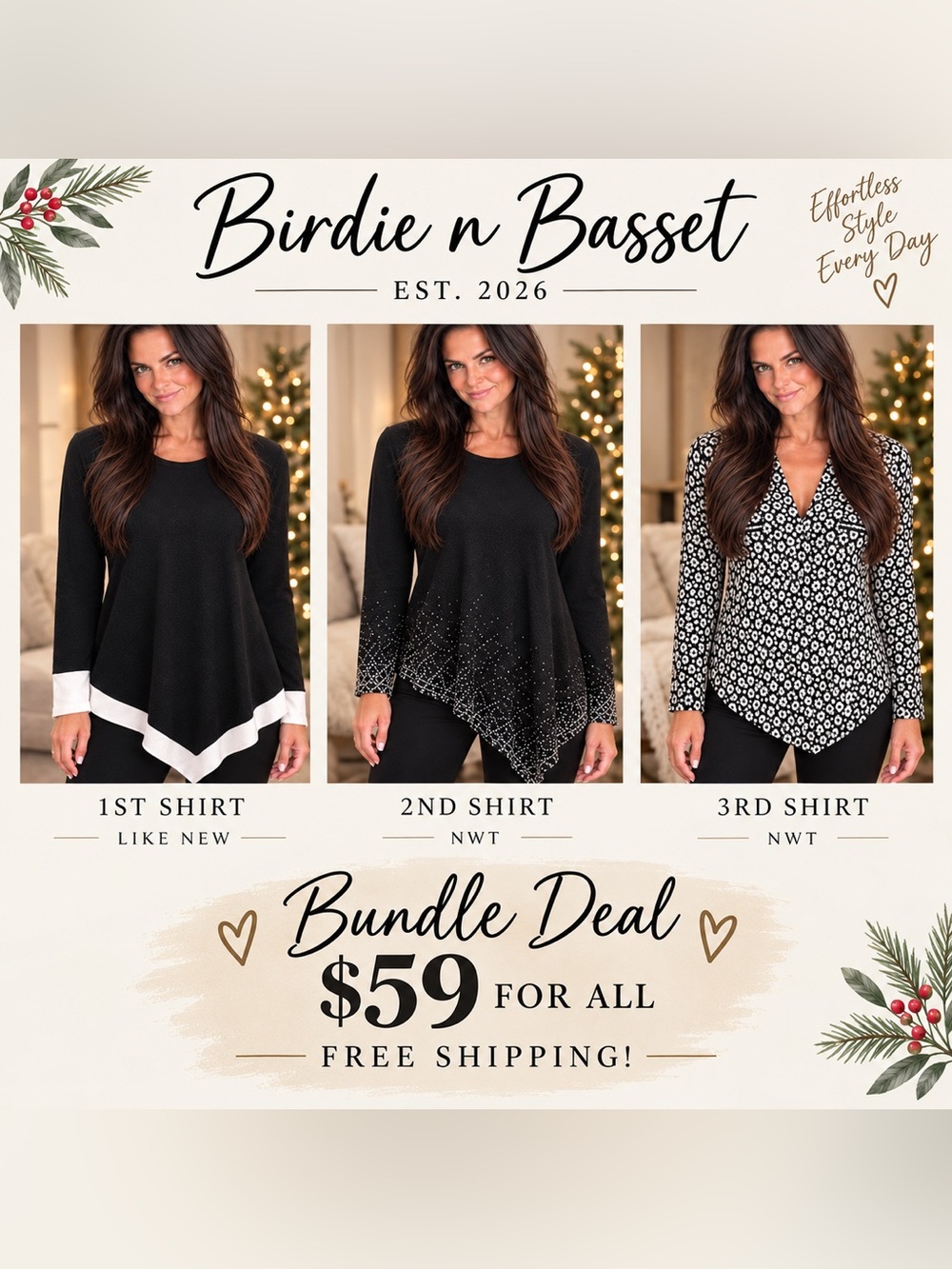 Bundle Deal: Three Women's Long-Sleeve Tops - Karen Kane (1) INC